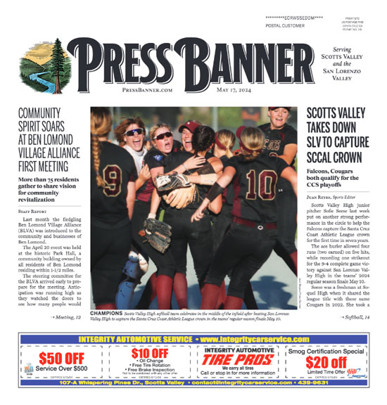 press banner cover, local news in scotts valley and san lorenzo valley