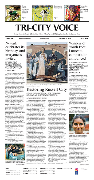 Tri-City Voice, Fremont's Weekly Newspaper PDF Edition, Fremont CA, Union City CA, Newark CA